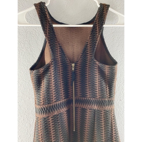 Anthropologie Maeve Meridian Midi Striped Quilted Brown Black Dress NWT - Picture 13 of 14